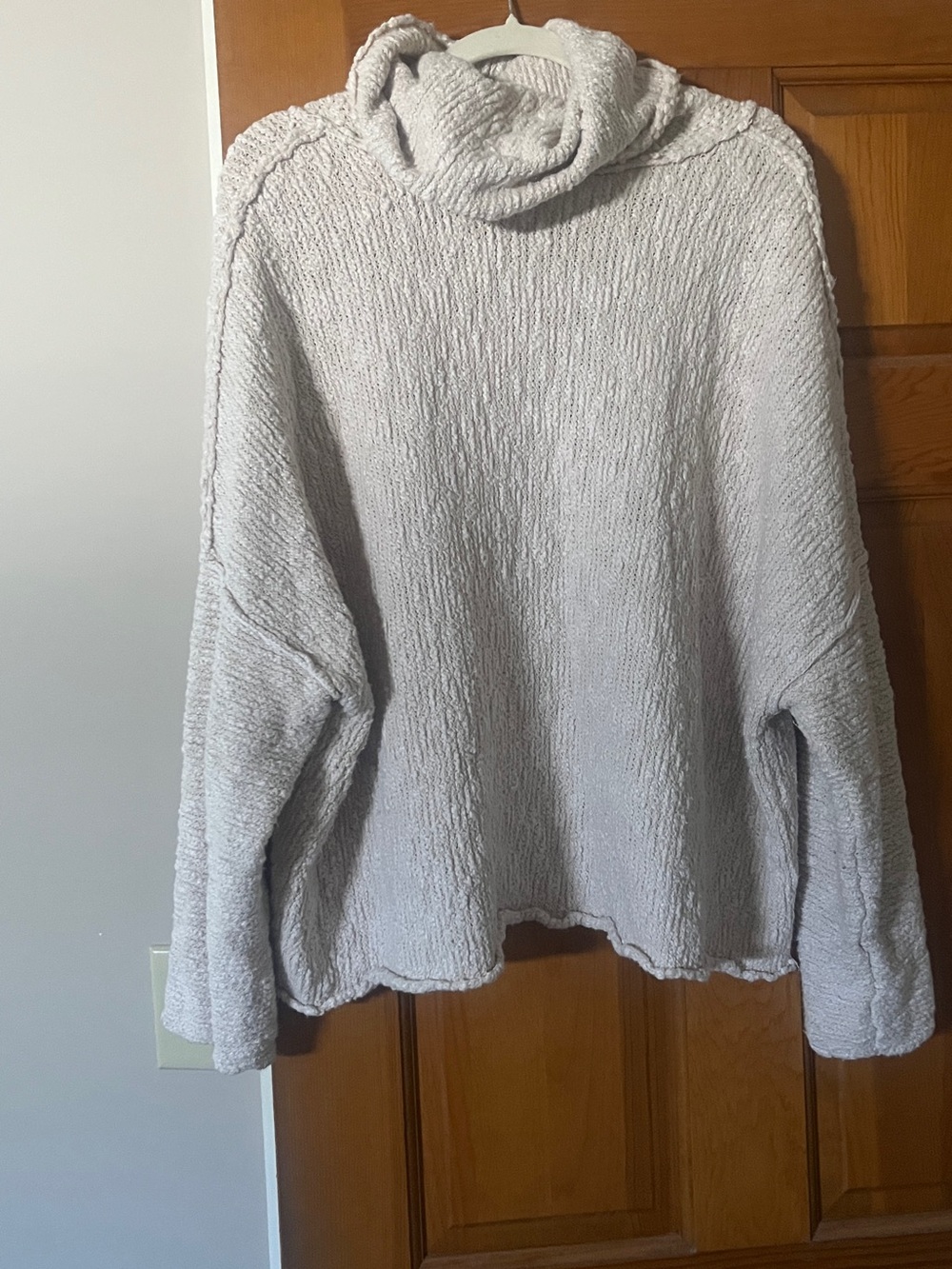 Free People Plush Cowl Neck Sweater - Light Gray